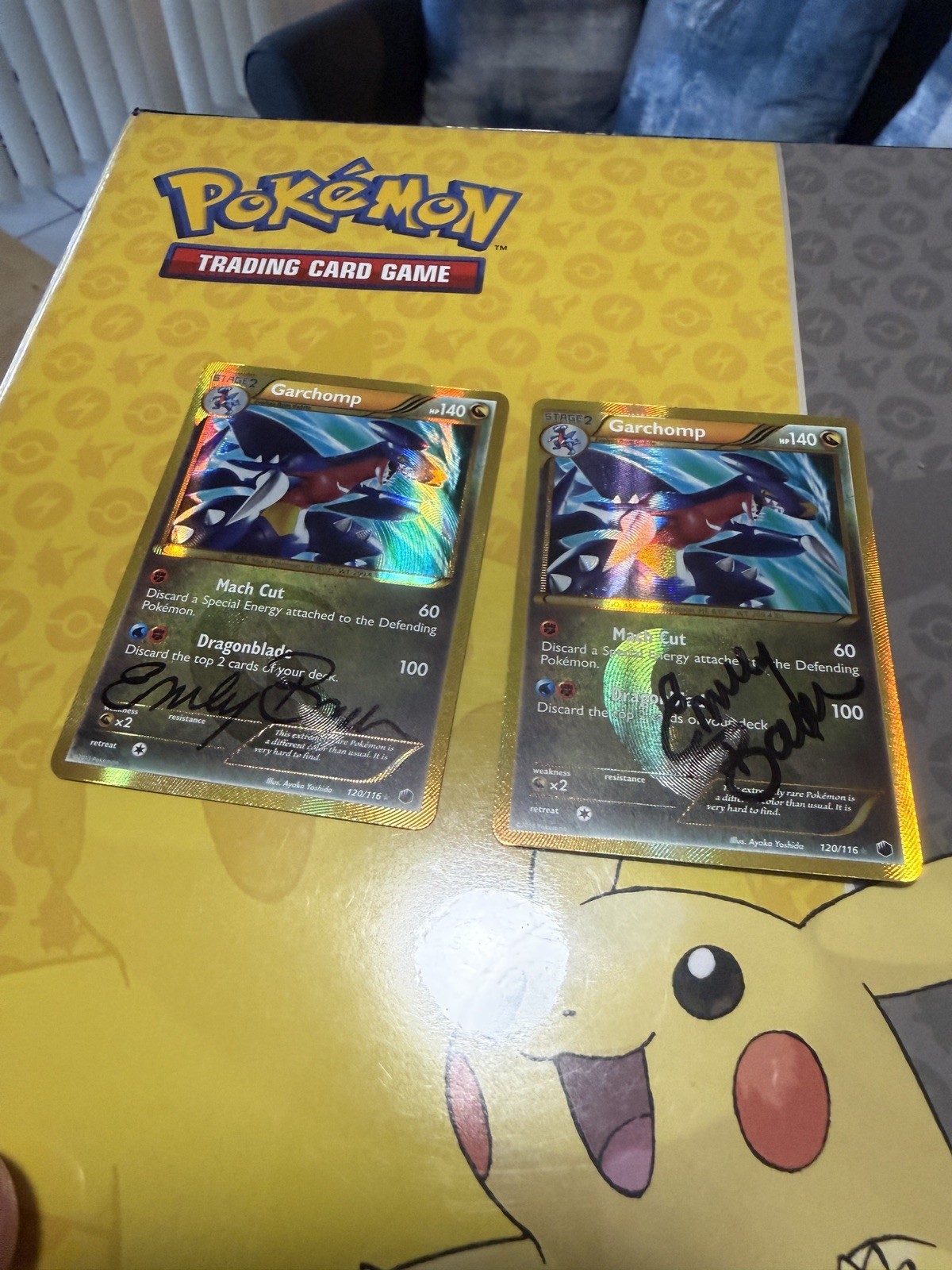 Pokemon Garchomp 120/116 Plasma Freeze Secret Rare Holo LP Signed 