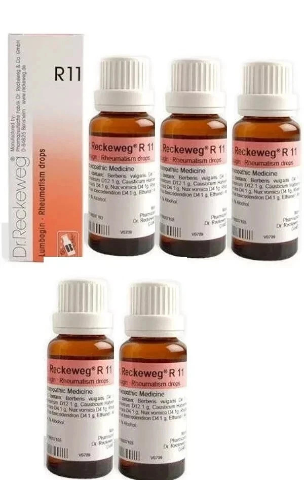 “Dr Reckeweg R11 Drops 22ml (Pack of 5) | Joint & Muscle Support Formula” FS