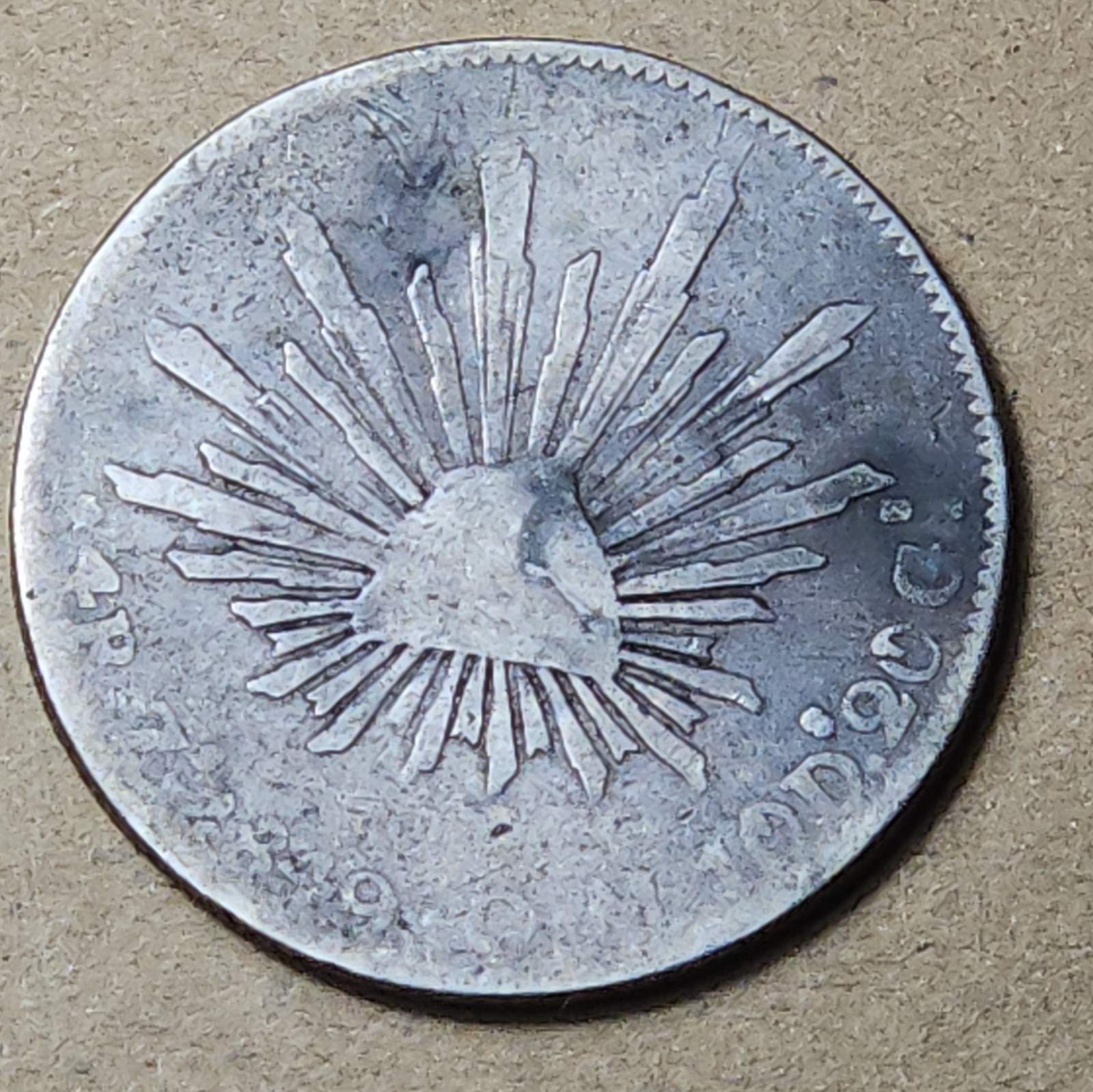 1849 Zs OM Mexico Silver 4 Reales Coin - Cap & Rays Zacatecas Mint - Rare Minor