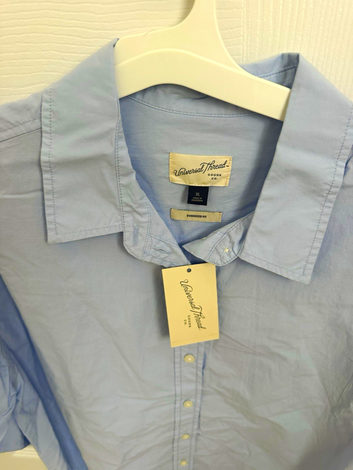 Universal Thread Blue Oversized Long Sleeve Collared Button-Down XL Universal Thread Blue Oversized Long Sleeve Collared Button-Down XL