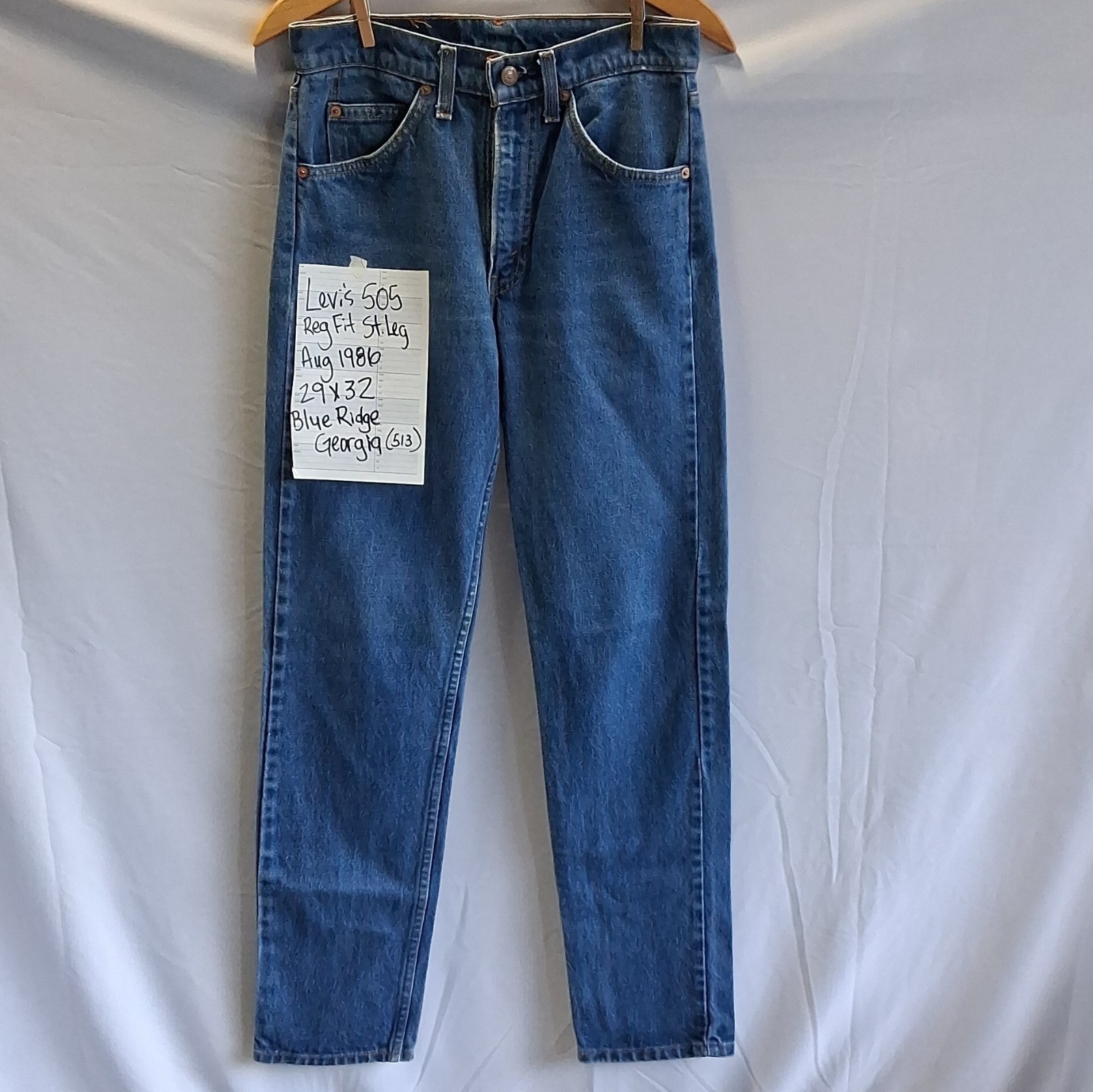 Levi\'s 505 Vintage Aug 1986 29x32 Reg Fit Straight Leg Jeans Great Condition