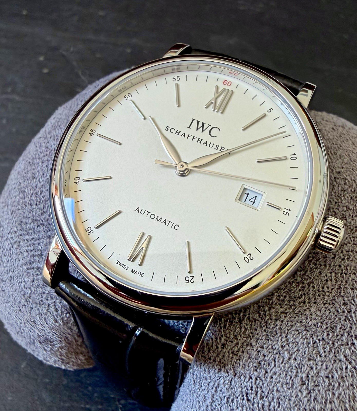 IWC Portofino Automatic IW356501 40mm Silver Dial Leather Strap Swiss Watch