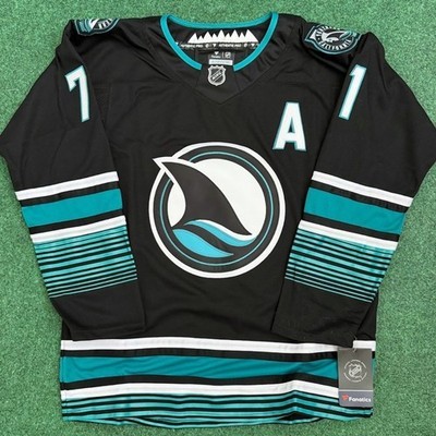 Macklin Celebrini Sharks Black Alternate Jersey Adult Size M