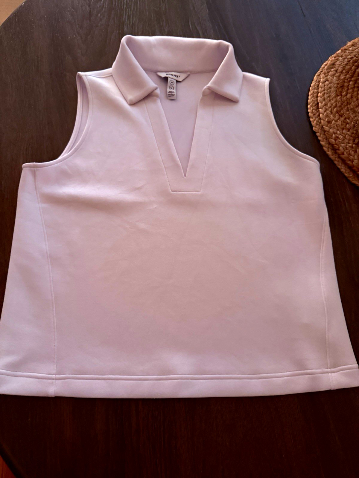 SPANX Women’s Porcelain Air Essentials Collared Polo Top Size Med SPANX Women’s Porcelain Air Essentials Collared Polo Top Size Med