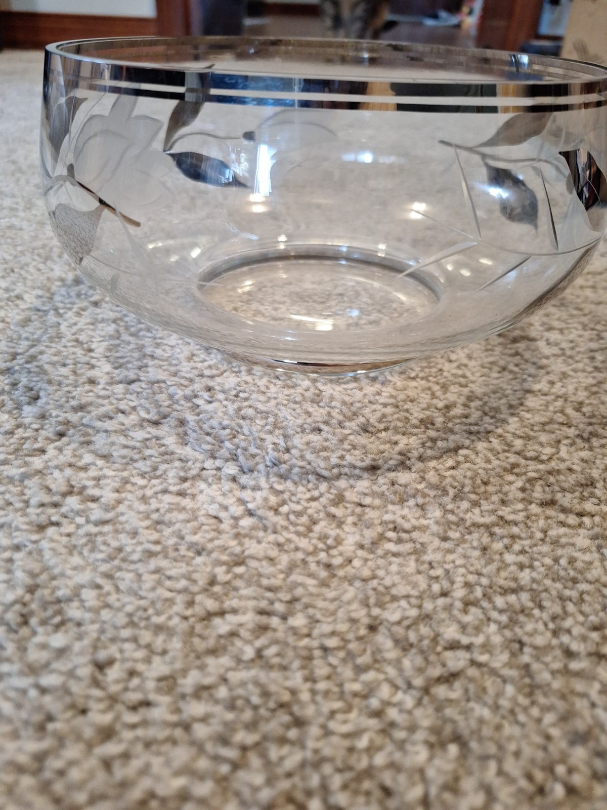 Vtg Mid Century 22k Gold Overlay Glass Bowl 7.5\ Vtg Mid Century 22k Gold Overlay Glass Bowl 7.5\