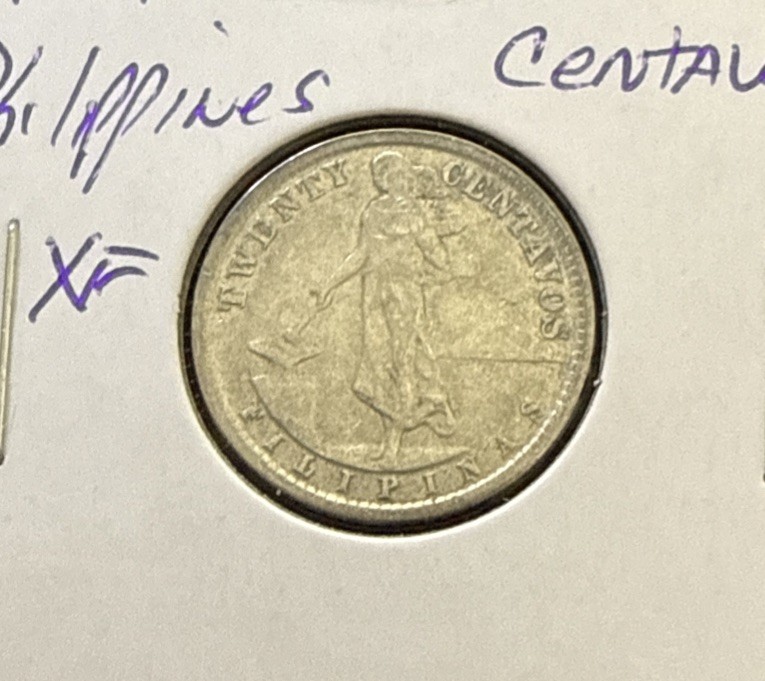 Filipina 20 centavos silve from the Philippines when it was USA territory