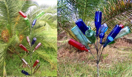 Combo Deal BOTTLE TREE Wine Garden Yard Landscape Set 2