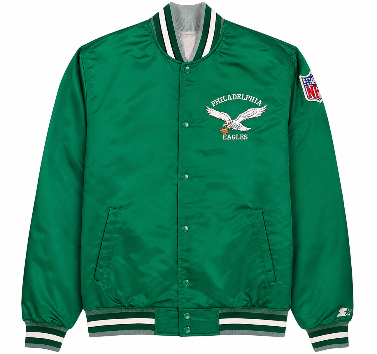 Philadel-phia Eagle-s Green Bomber Satin Jacket Bradley Cooper Style Varsity