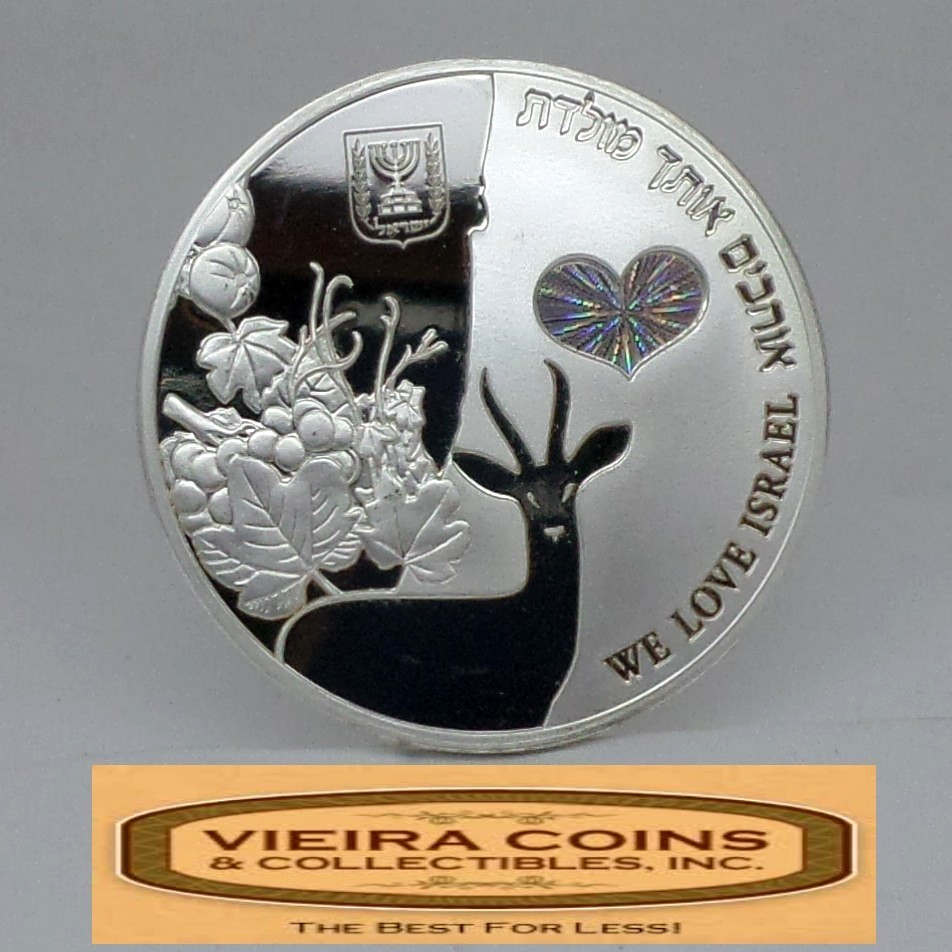 1948 - 2008 Israel\'s 60Th Anniversary Pure Silver Proof Medal 39 mm. #C58077NQ
