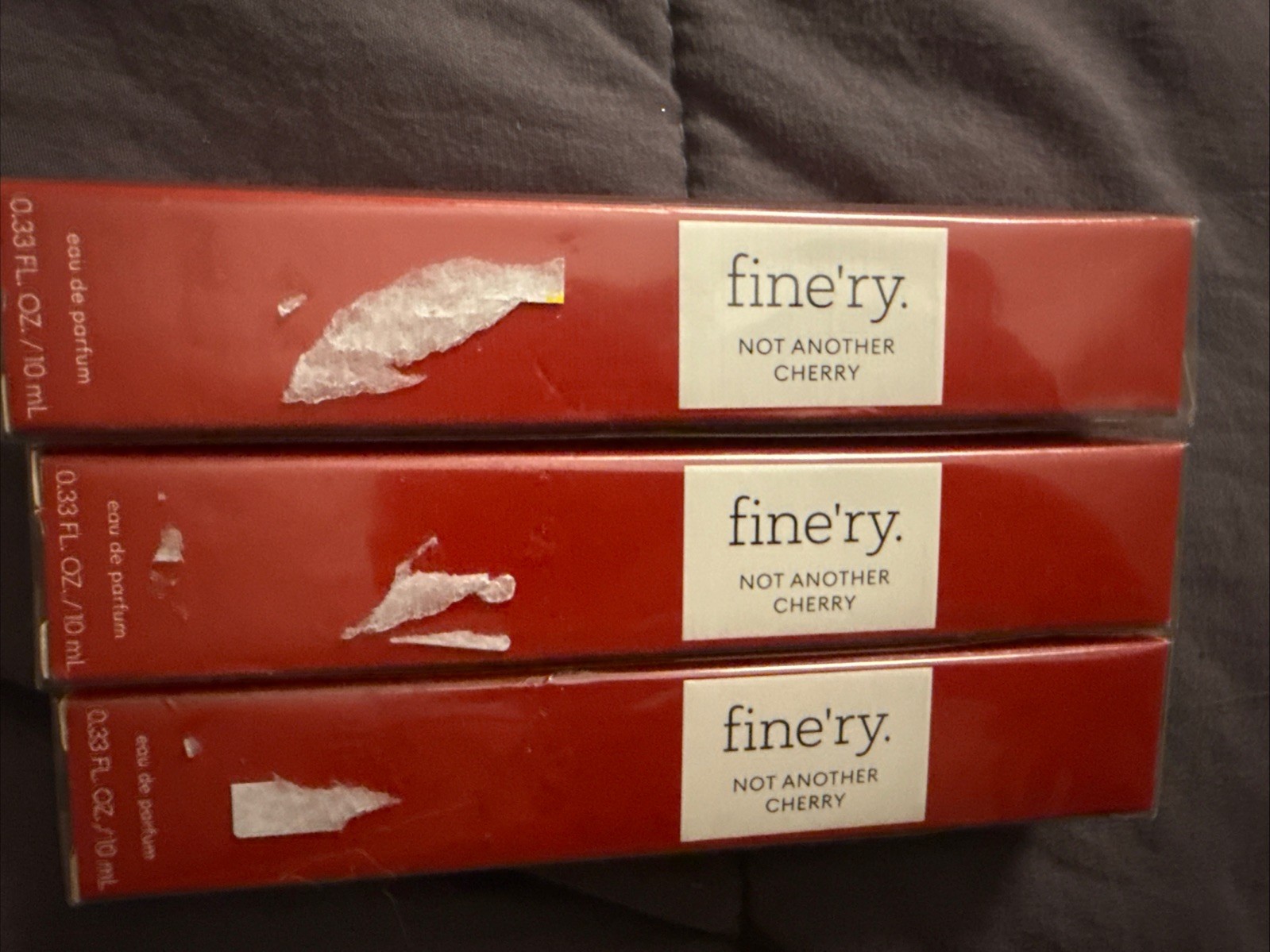 Lot of 3 Fine’ry Not Another Cherry Eau de Parfum 0.33 oz 10 mL Sealed Box