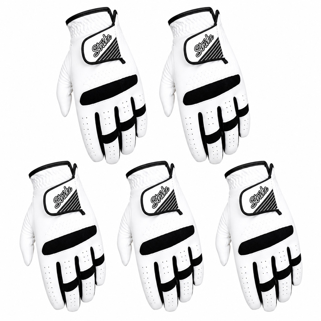 Pck of 5 Men All weather Golf Gloves Clearance Sale 25% reduced until stock last
