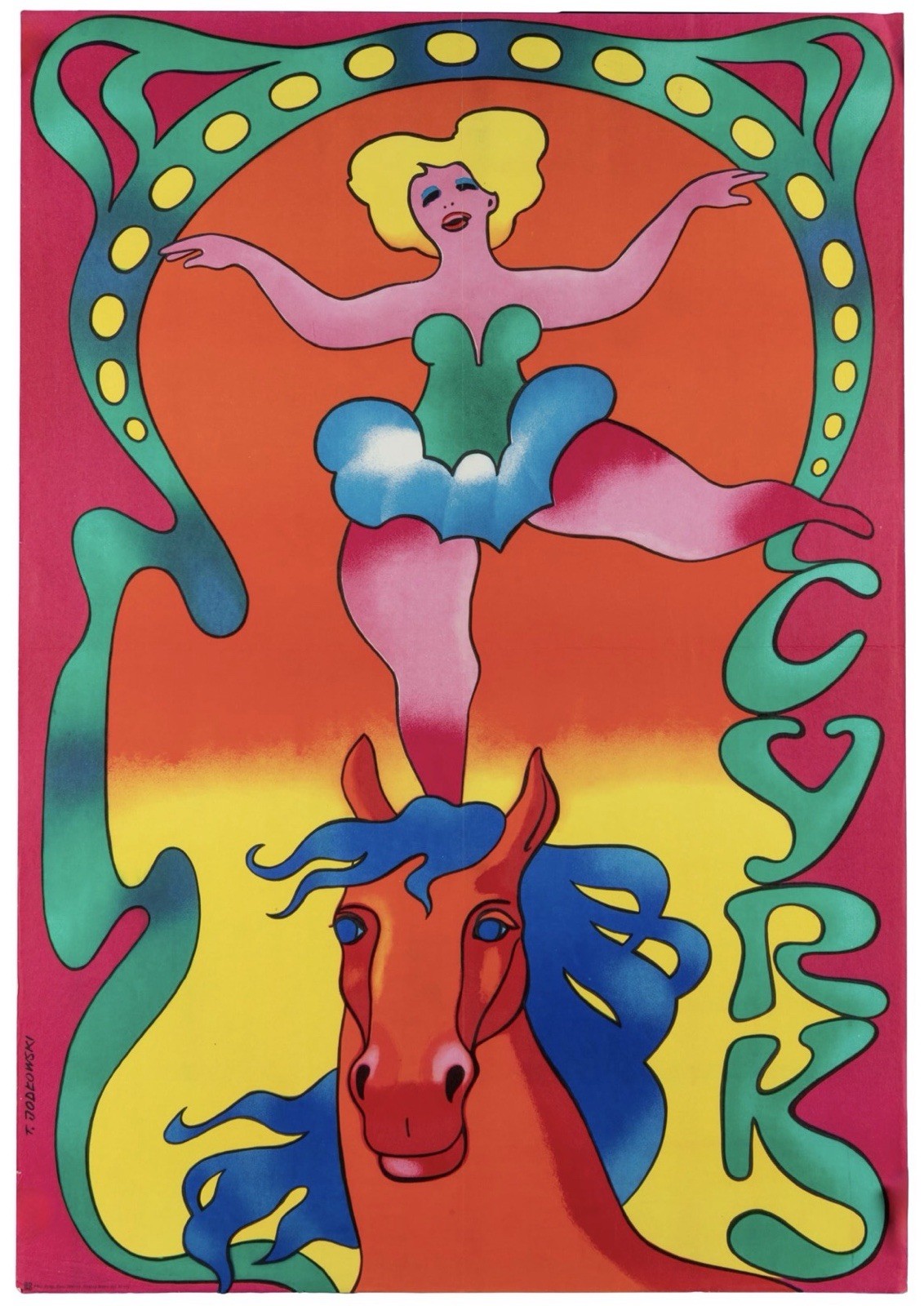 Vintage 1975 CYRK Polish Circus Poster Acrobat Tadeusz Jodlowski