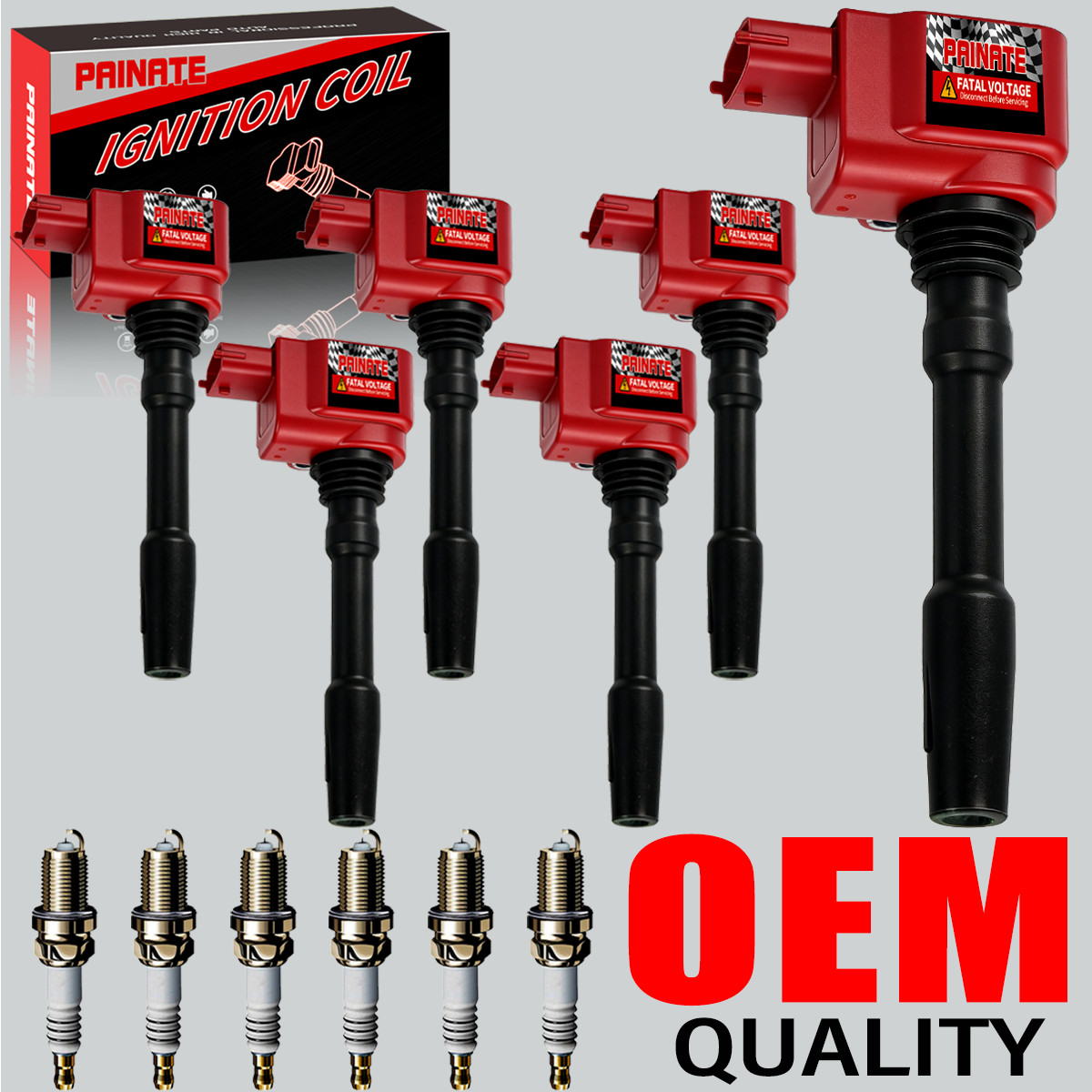 6X OEM High Performance Ignition Coil & 6X Spark Plug For Maserati Ghibli 288233