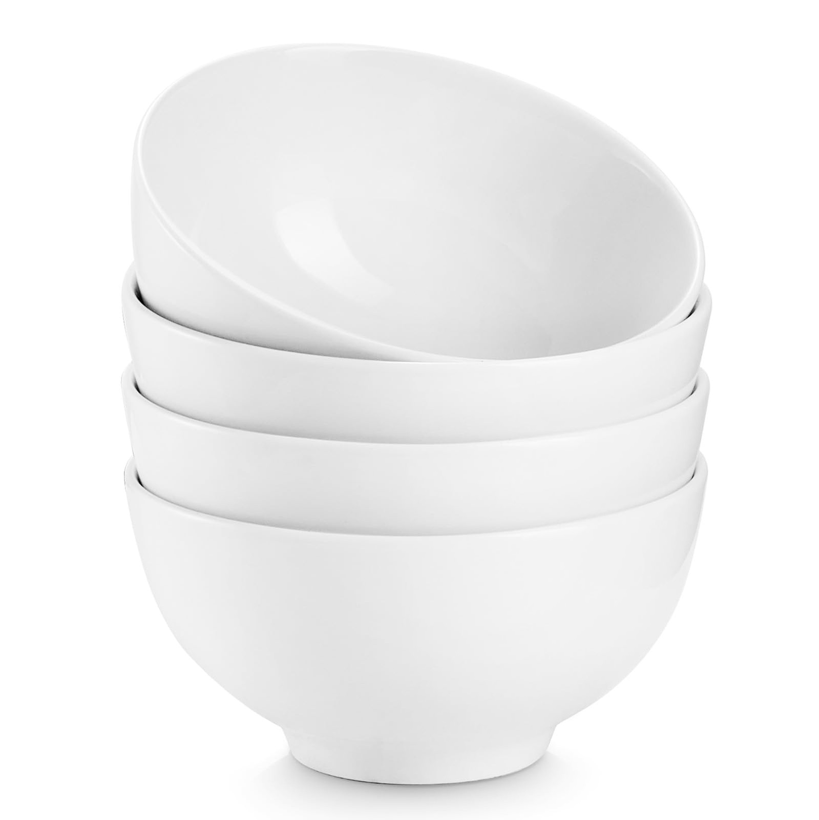 DOWAN 8.5 OZ Small Ceramic Bowls Set of 4 - White Bowls for Dessert, Dip, Side D