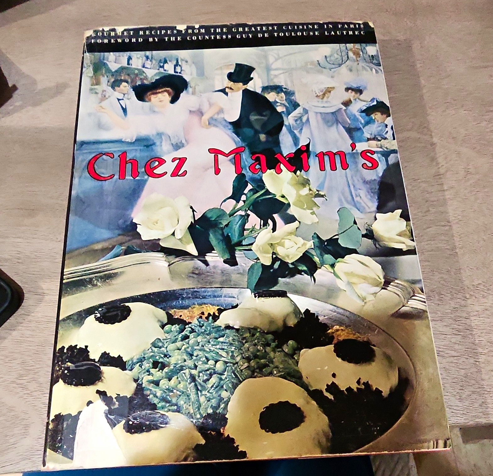 Vintage 1962 Chez Maxim's Cookbook First Edition Hardcover Dust Jacket Paris