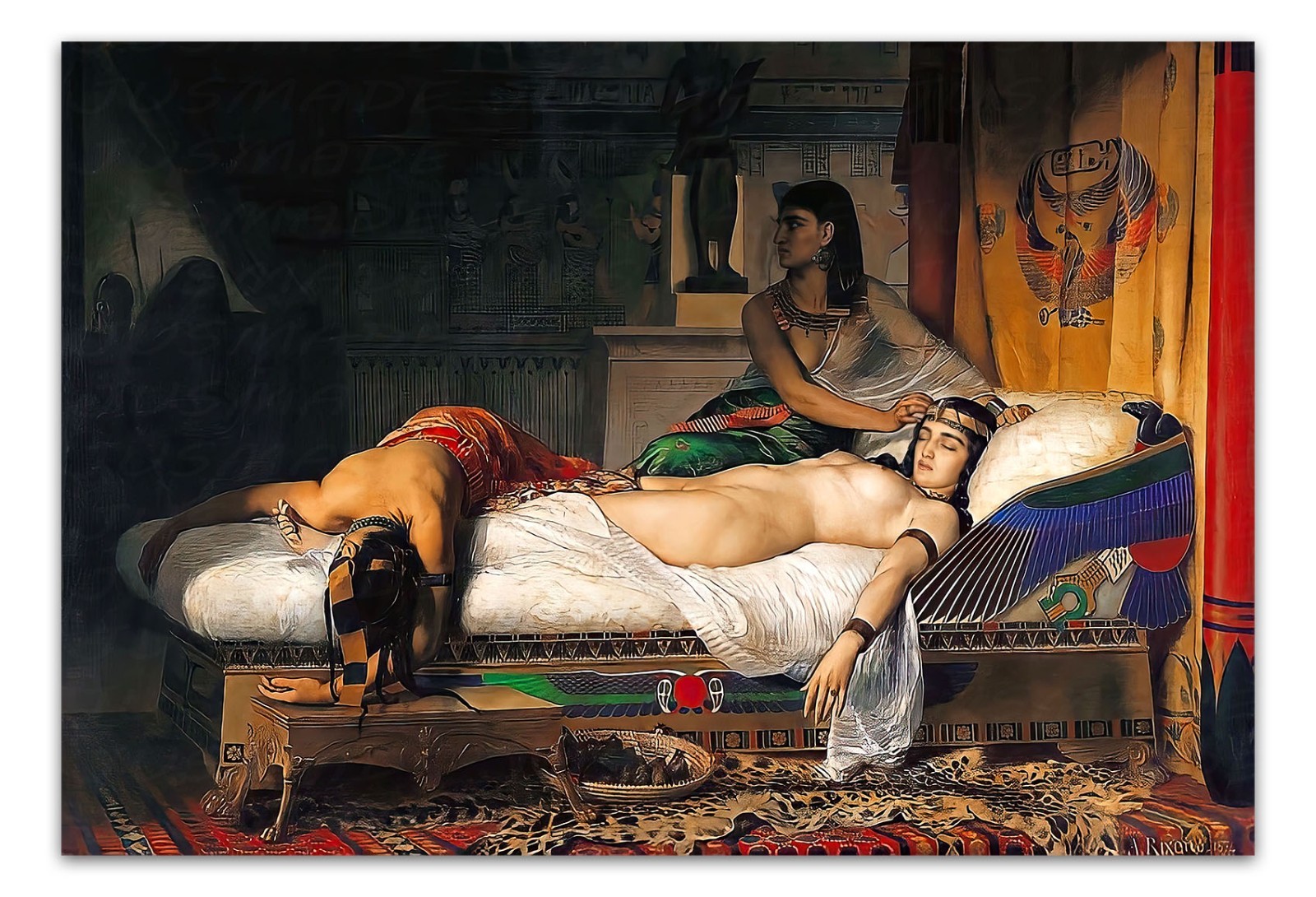 Death of Cleopatra 1874 Jean-André Rixens Egyptian Tragedy Wall Decor Art Print