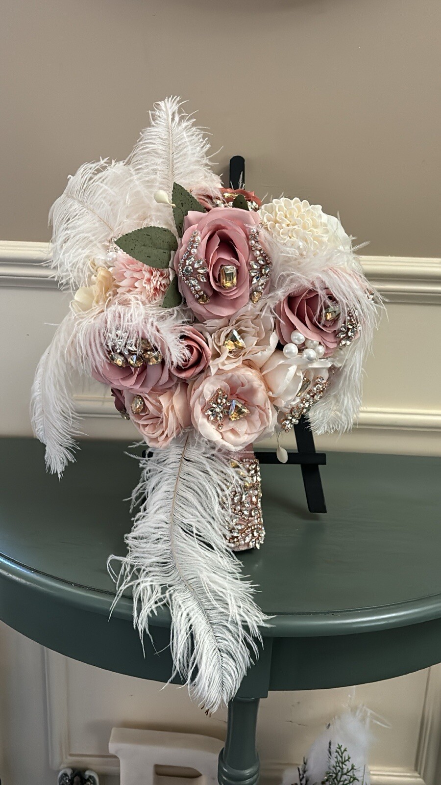 Custom Elegant Crystal-Embellished Bridal Bouquet