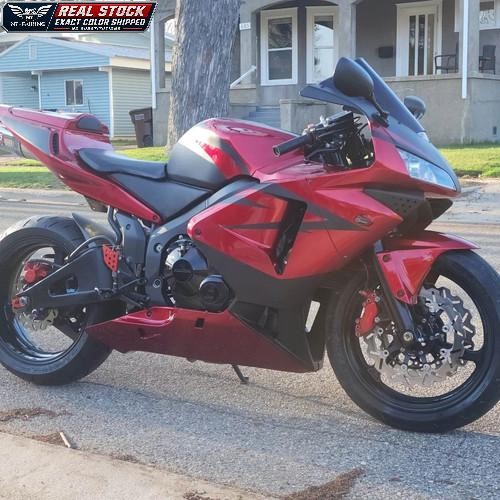 MSB Injection Matte Black Red Fairing Kit Fit for Honda 2003 2004 CBR600RR h083