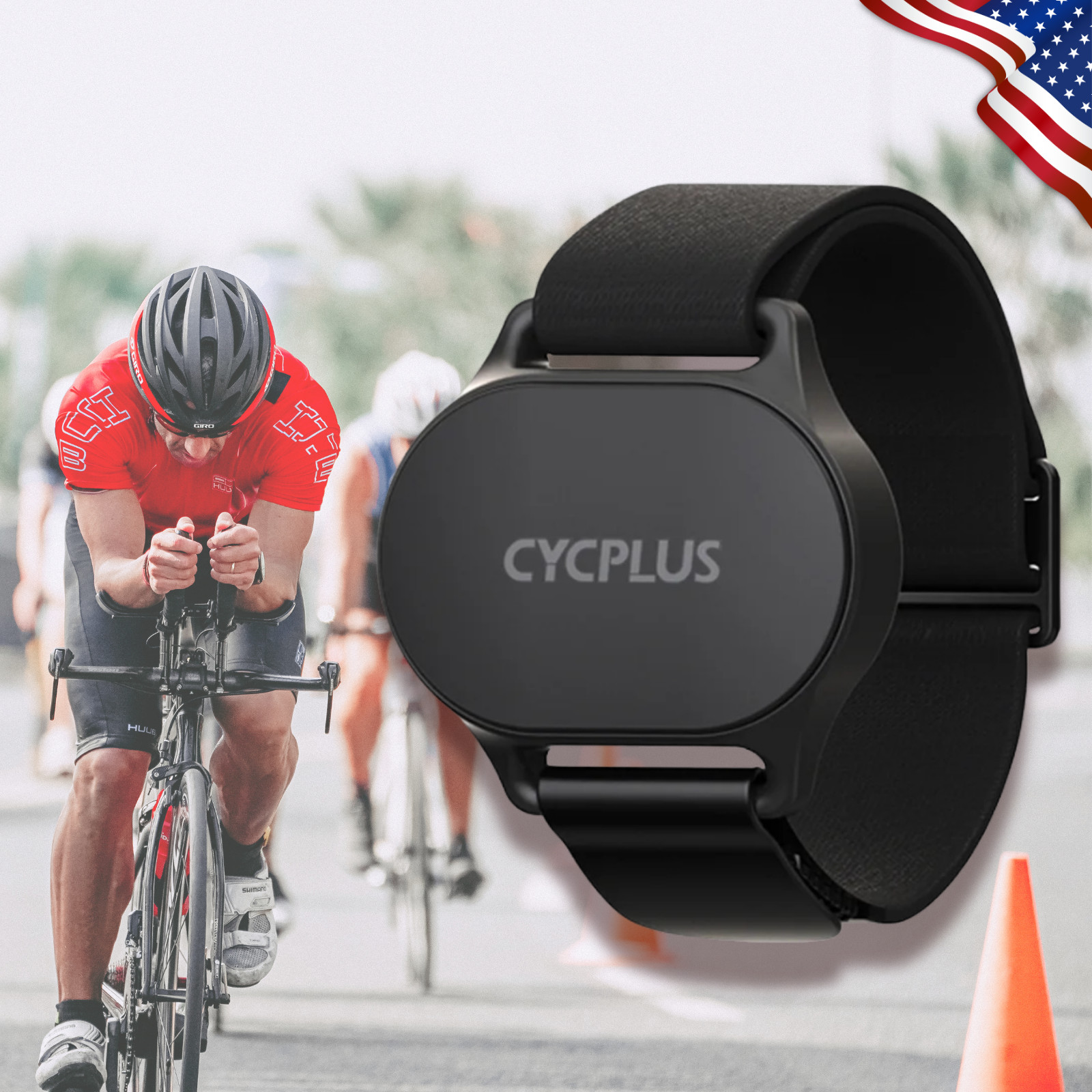 CYCPLUS Heart Rate Monitor Armband,Bluetooth 5.1 ANT+ HR Monitor, Waterproof