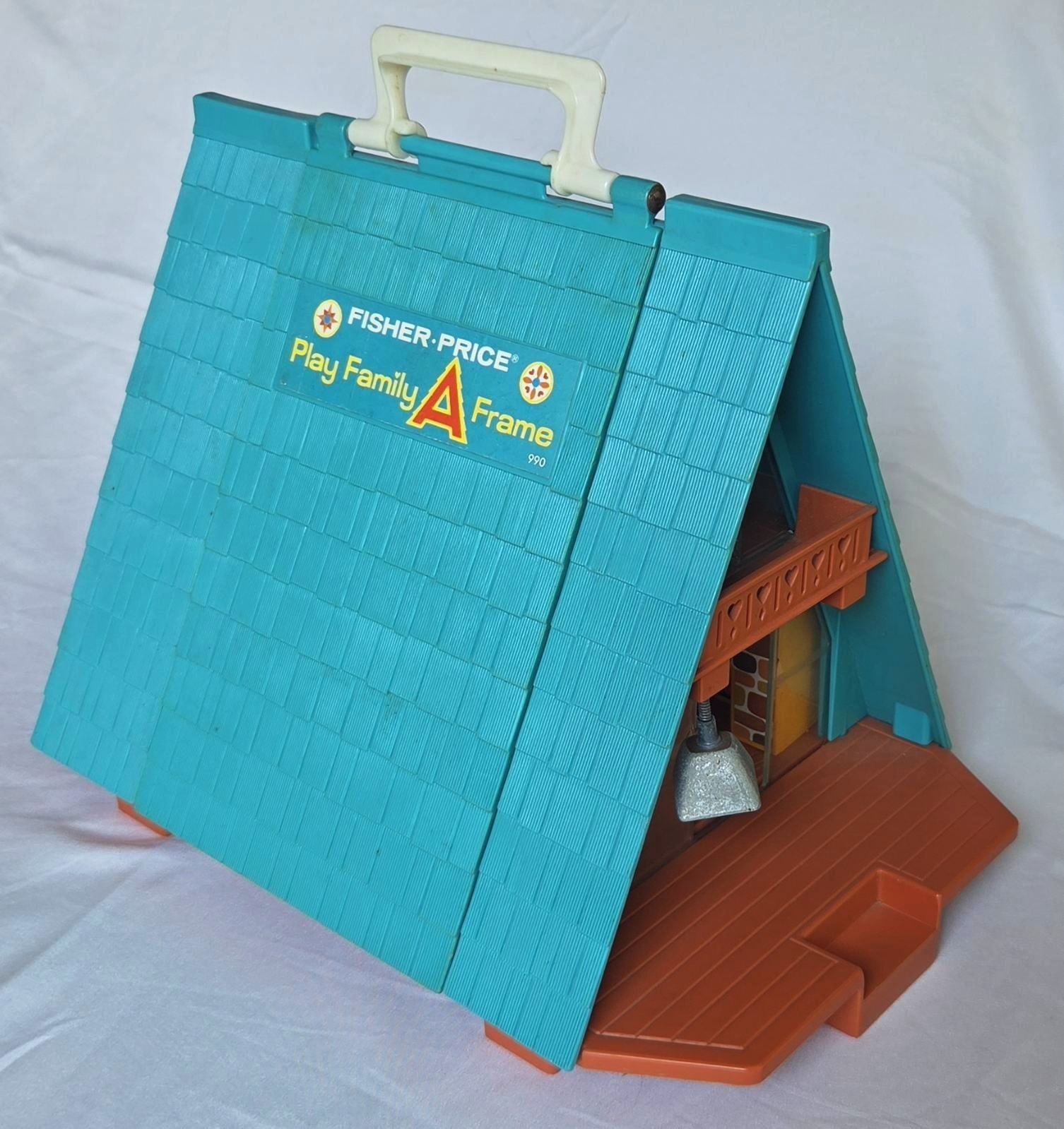 Vintage 1975 Fisher Price Play Family A-Frame House #990 w/Accessories Vintage 1975 Fisher Price Play Family A-Frame House #990 w/Accessories