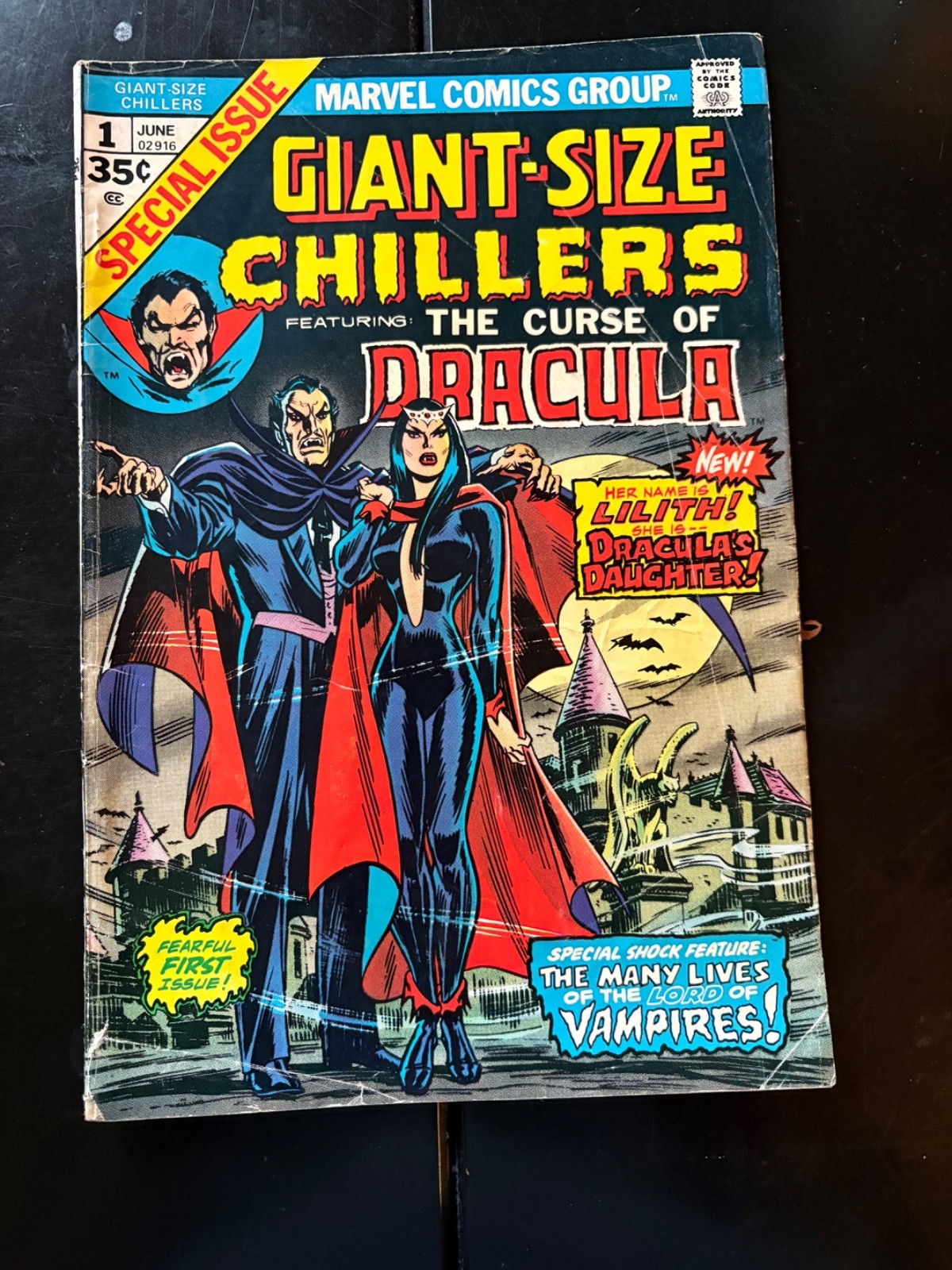 Giant Size Chillers #1 (1974) Curse of Dracula 1st Lilith APP GD+