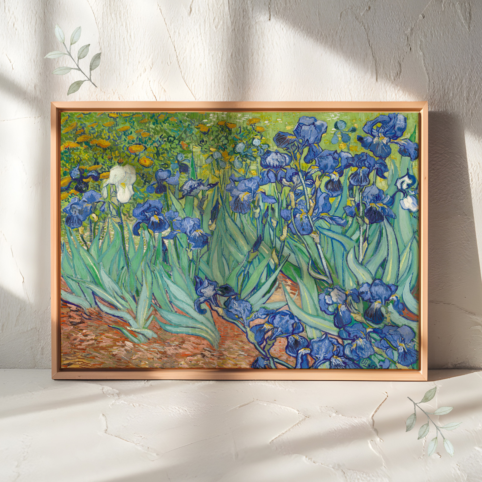 Irises – Vincent van Gogh, Framed Wrap Giclee Canvas Print