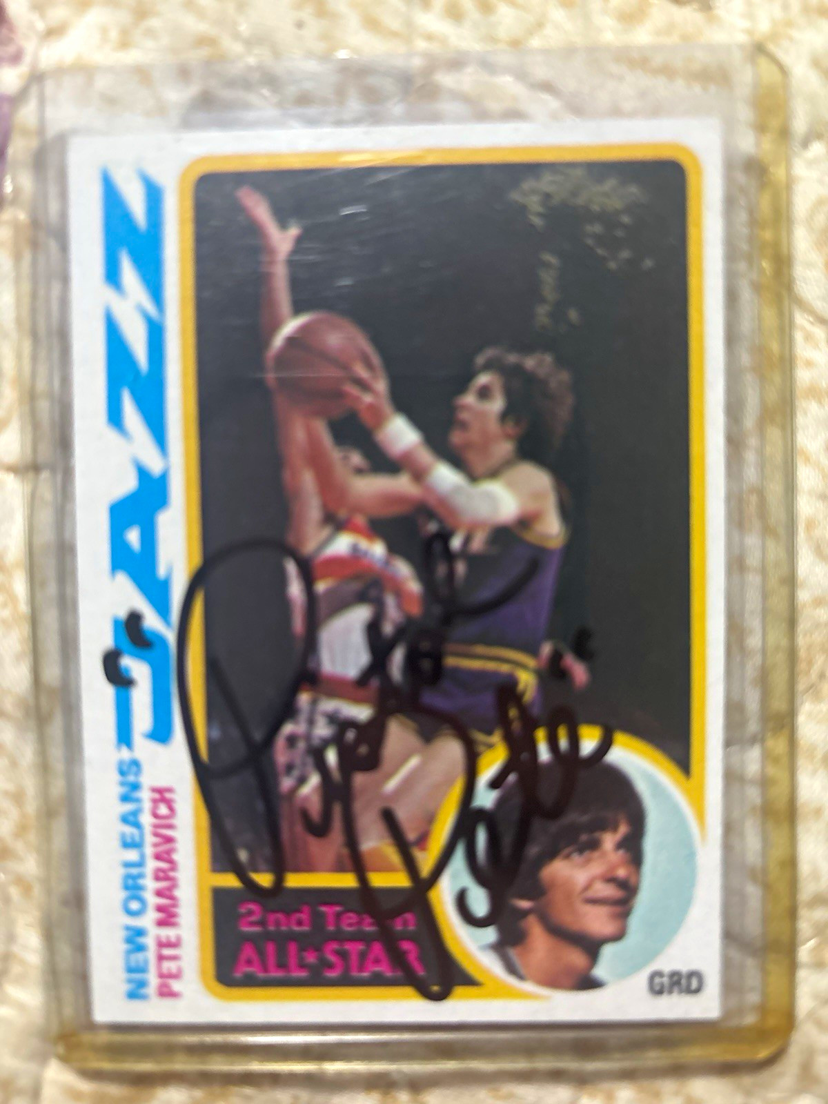 Topps 1978-79 Pete Maravich New Orleans Jazz Autographed 2nd Team All-Star #GRD