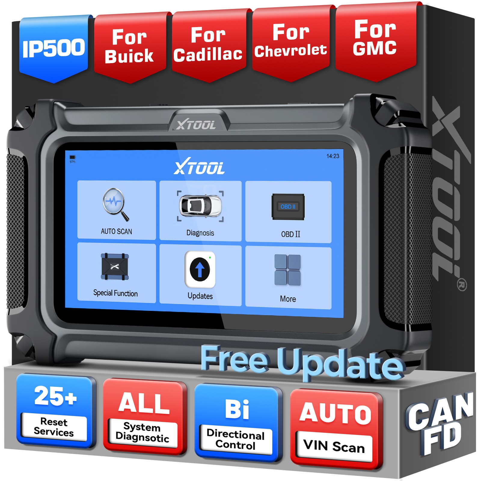 XTOOL IP500 For Chevy Buick GMC Cadillac OBD2 Scanner All System Diagnostic Tool