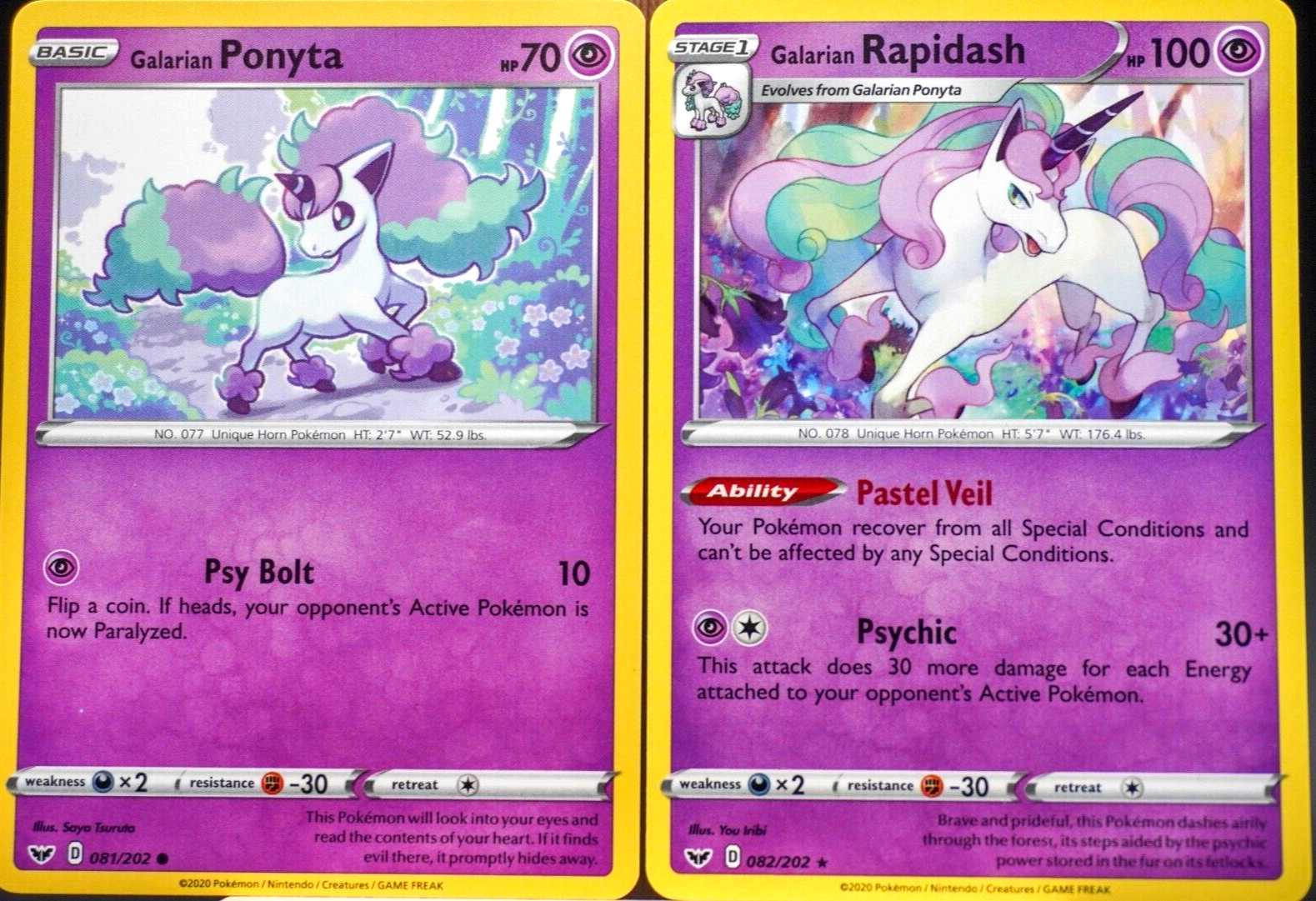 Galarian Ponyta & Galarian Rapidash Evolutions Collection 2 Card Set Pokemon TCG Galarian Ponyta & Galarian Rapidash Evolutions Collection 2 Card Set Pokemon TCG