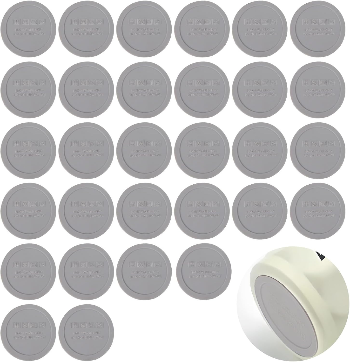 30Pcs Rubber Bottoms for Sublimation Tumblers, Non Slip Silicone Bottom Protecto