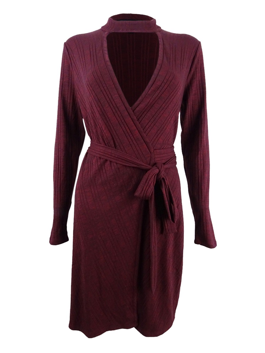 Laundry By Shelli Segal Women\'s Rib Knit Wrap Dress (4, Berry) Laundry By Shelli Segal Women\'s Rib Knit Wrap Dress (4, Berry)