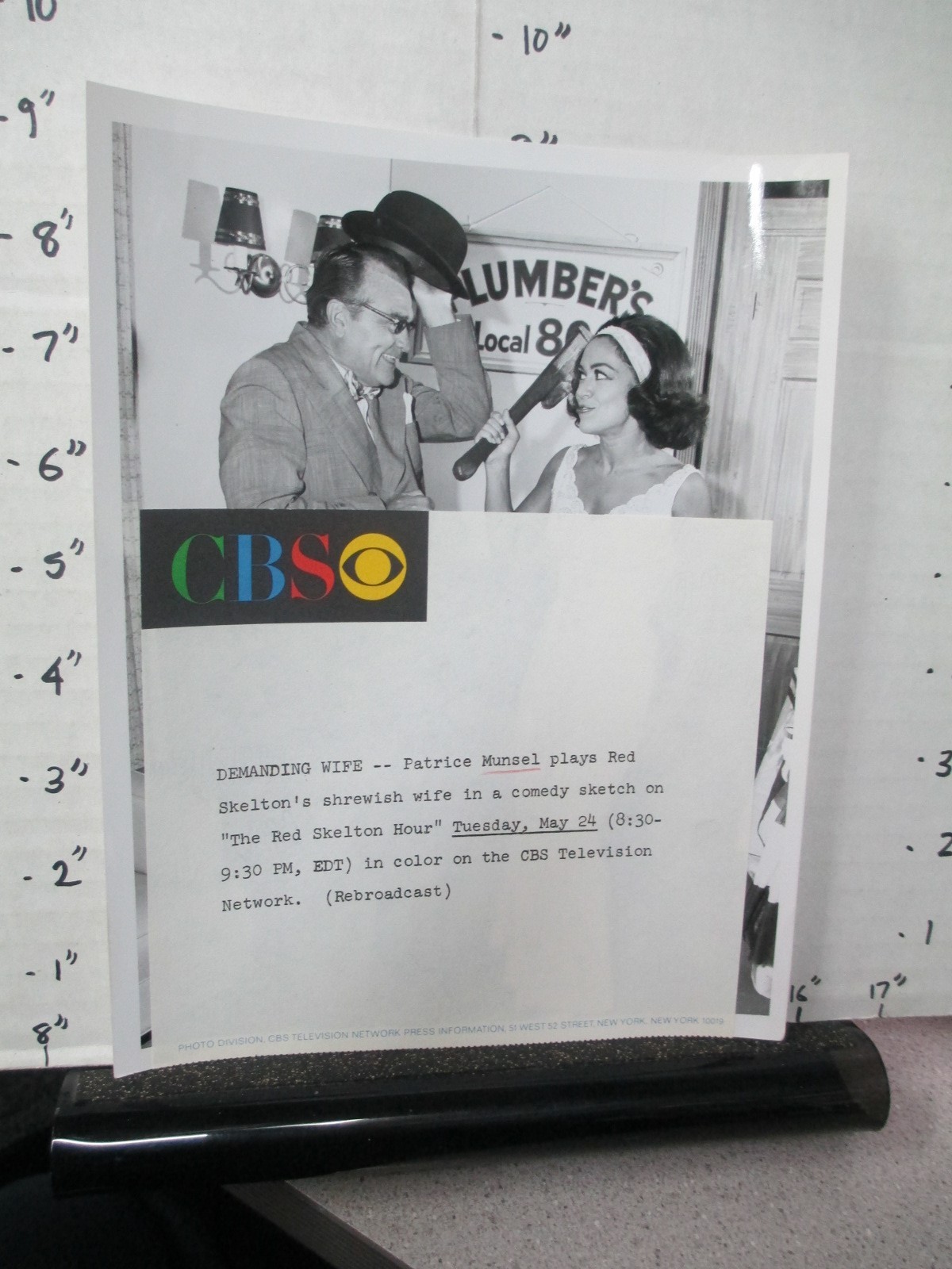 CBS TV show photo 1966 Red Skelton Patrice MUNSEL opera singer plumber wrench
