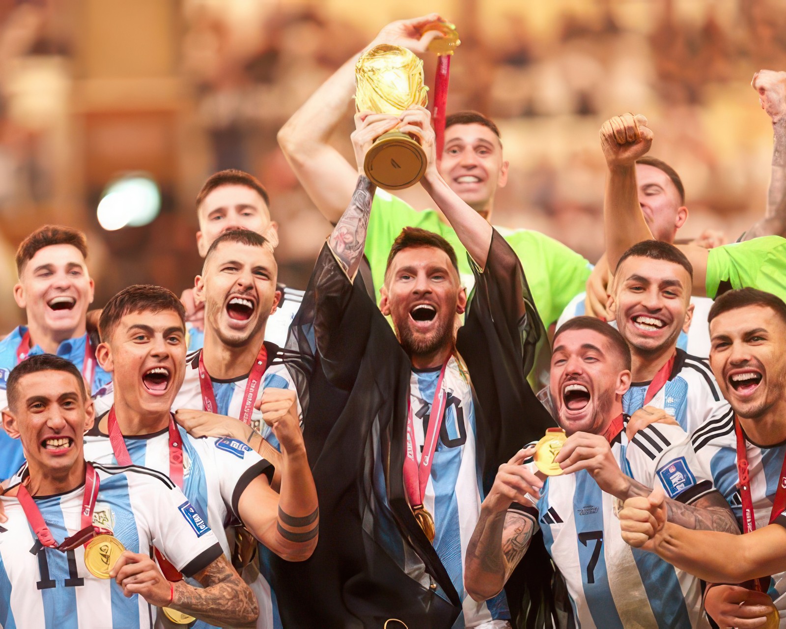 Lionel Messi Argentina Lifts Trophy World Cup 8x10 Photo Print Soccer Poster