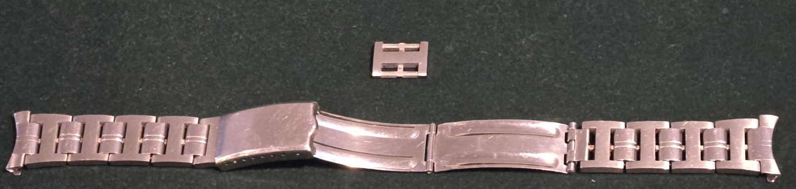 Vintage 19mm Curved Stainless Steel Solid-Link JB Champion 1960 - 70s Watch Band
