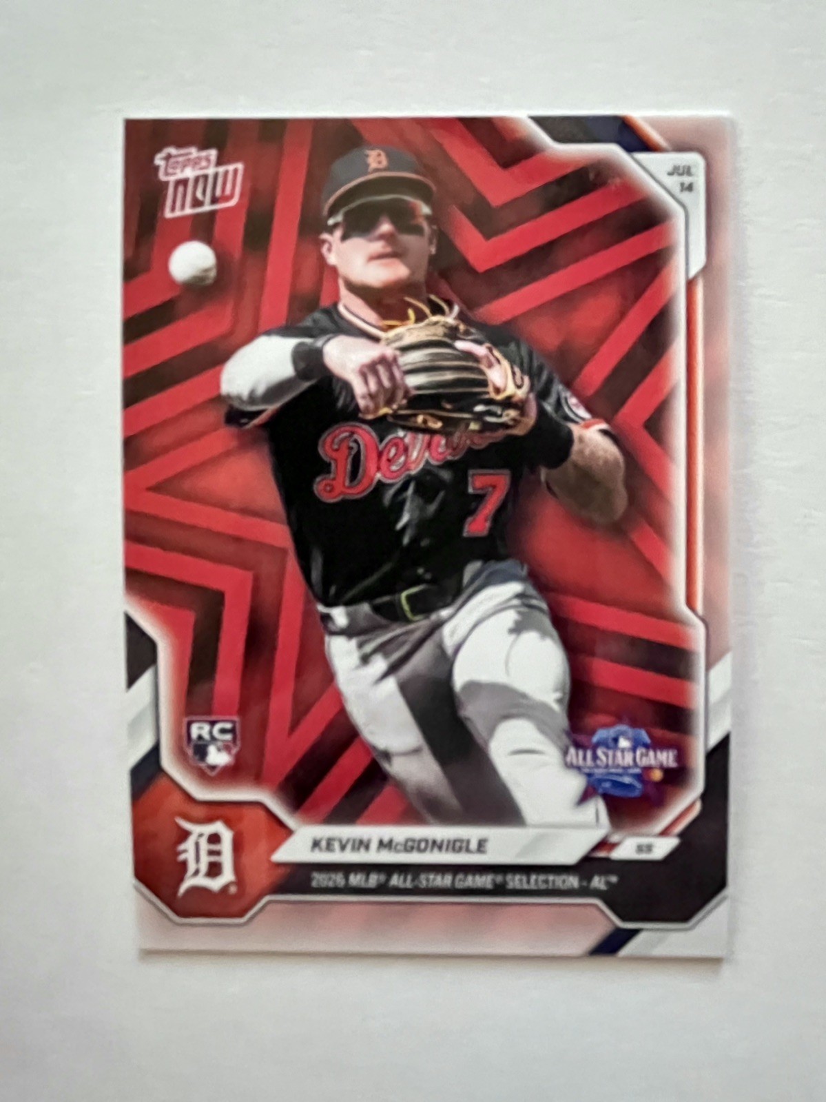 Topps Now 2026 Kevin McGonigle Detroit Tigers Rookie ASG Selection #ASG-KM