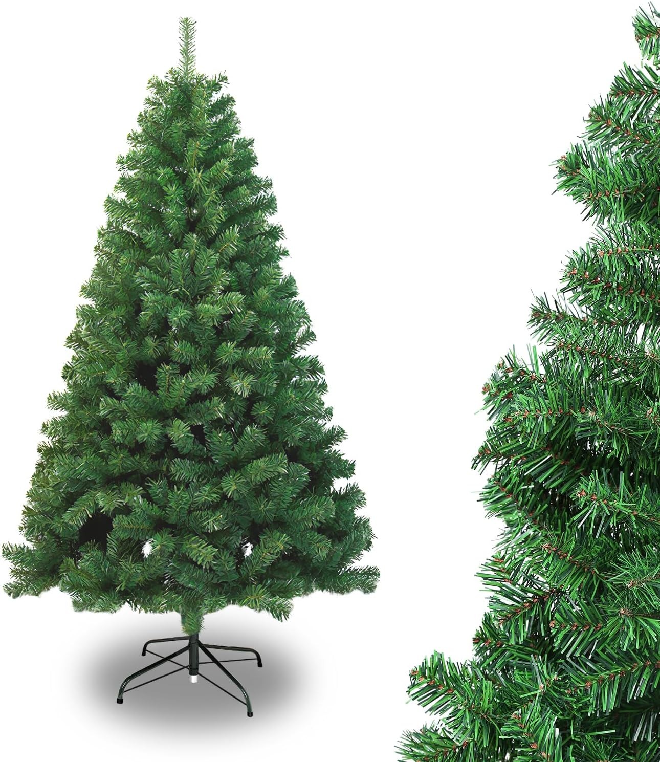 4/5/6/7FT Realistic Artificial Christmas Tree w/ LED Lights&Pre Lit/Snow Flocked
