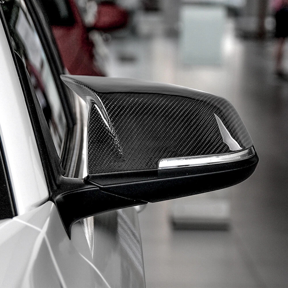 Pair Real Carbon Fiber Side Mirror Covers Caps For BMW F20 F21 F22 F30 F32 F36