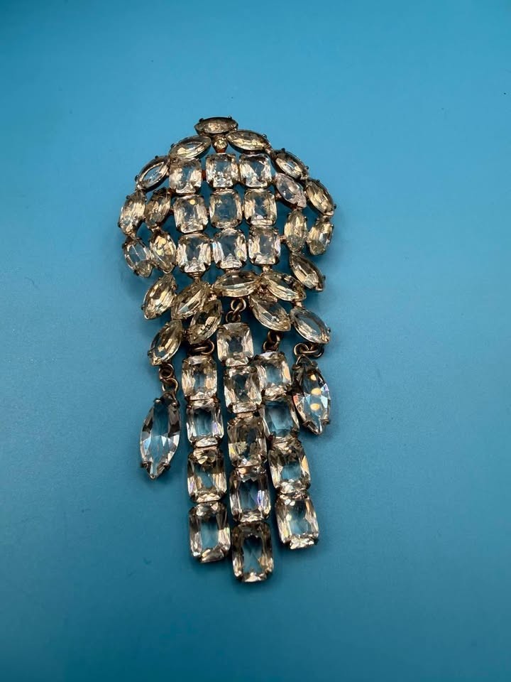 Vintage Clear Rhinestone Tassel pendant Vintage Clear Rhinestone Tassel pendant