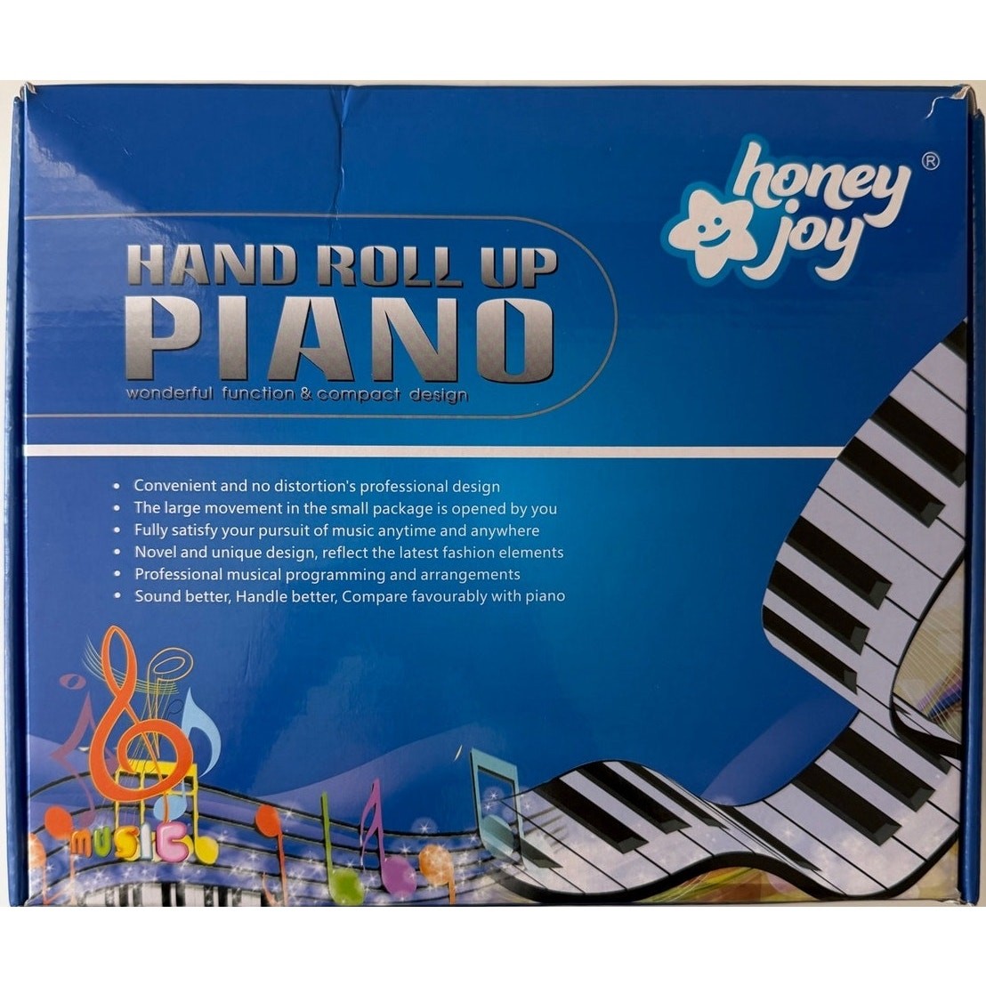 Honey Joy Hand Roll Up Piano 88 Keys Keyboard w/Adapter Brand New In Box
