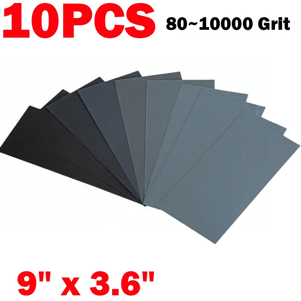 Sandpaper Wet or Dry Sheets, 80 - 10000 grit, 9\