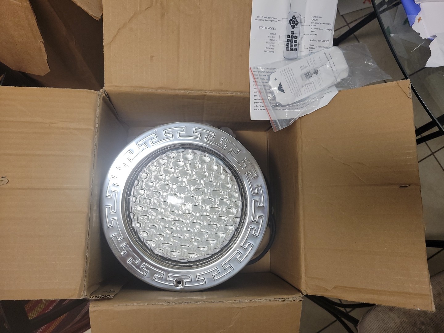 LED Pool Light 10 Inch 100FT Cord AC120V 50W RGB Color Changing Underwater Light