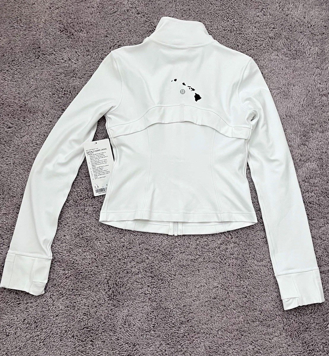 NWT Lululemon Hawaii Exclusive Cropped Define Jacket White Size 6 NWT Lululemon Hawaii Exclusive Cropped Define Jacket White Size 6