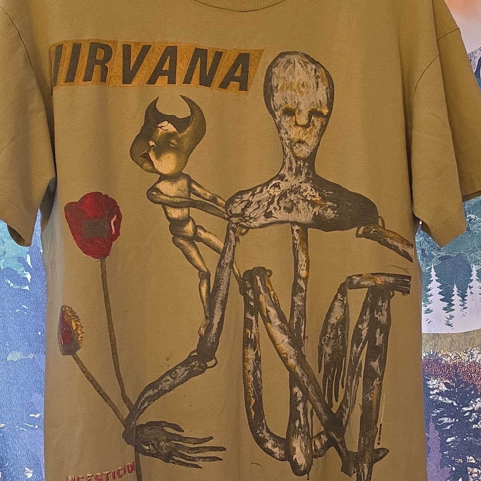 Vintage 1993 Nirvana Incesticide L  Anvil Lot M Sliver Shirt