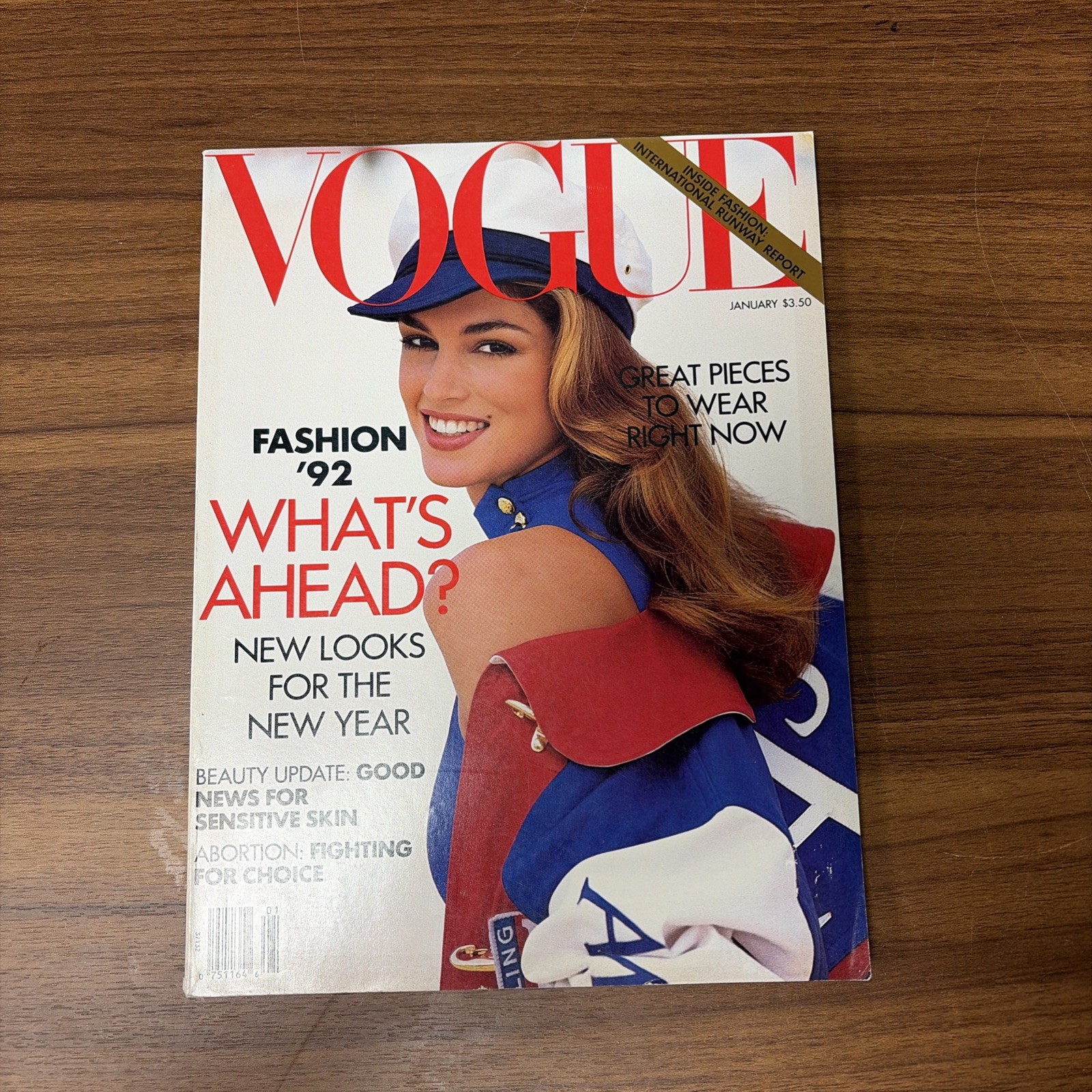 Vintage 90s Vogue Magazine Cindy Crawford Big Four Supermodels Prince Jan 1992 Vintage 90s Vogue Magazine Cindy Crawford Big Four Supermodels Prince Jan 1992