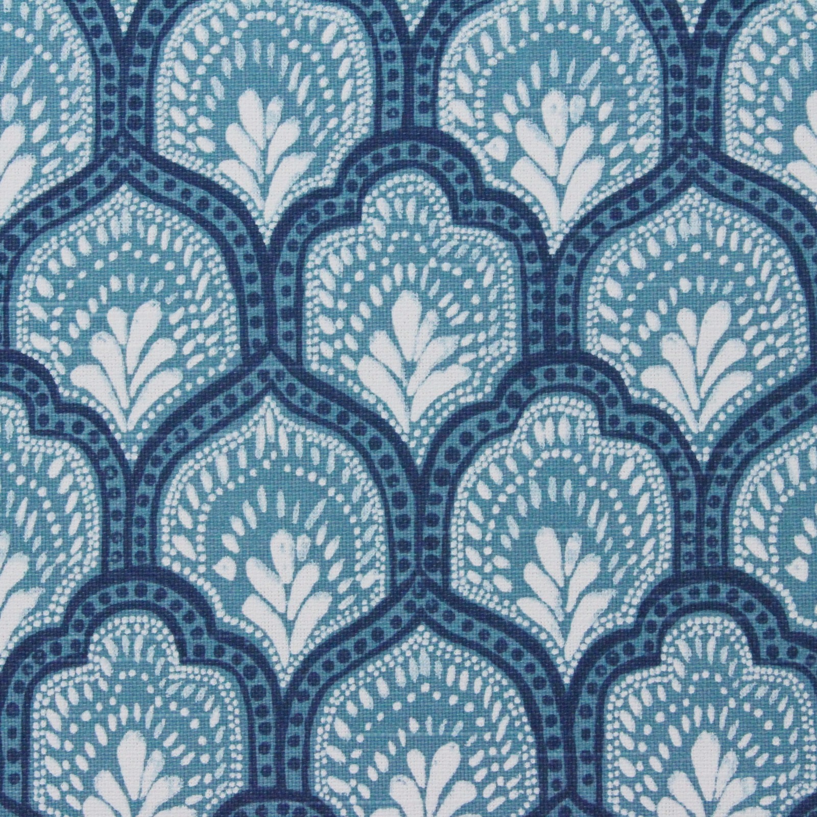 LACEFIELD DESIGNS ISLA CYAN BLUE FLORAL MEDALLION MULTIUSE FABRIC BY YARD 54\