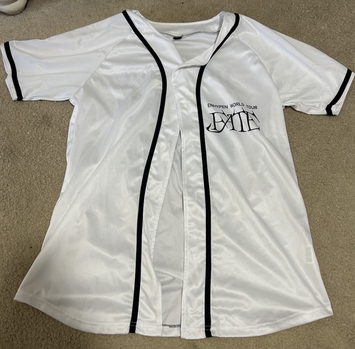Unofficial ENHYPEN World Tour FATE Jungwon 04 White Button-Up Jersey Music