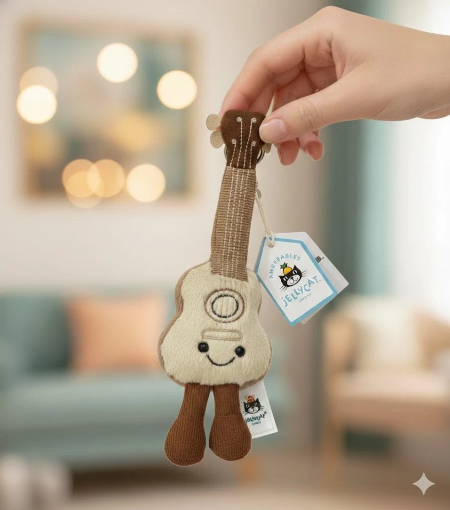 Jellycat Amuseables Ukulele Plush Toy Musical Soft Stuffed Collectible NWT Rare