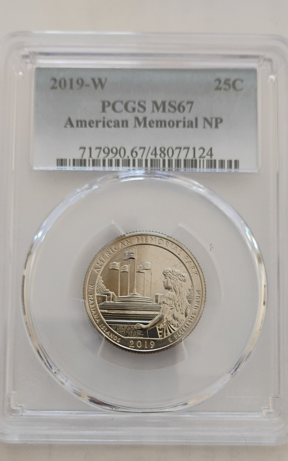 2019-W American Memorial Quarter PCGS MS67 2019-W American Memorial Quarter PCGS MS67