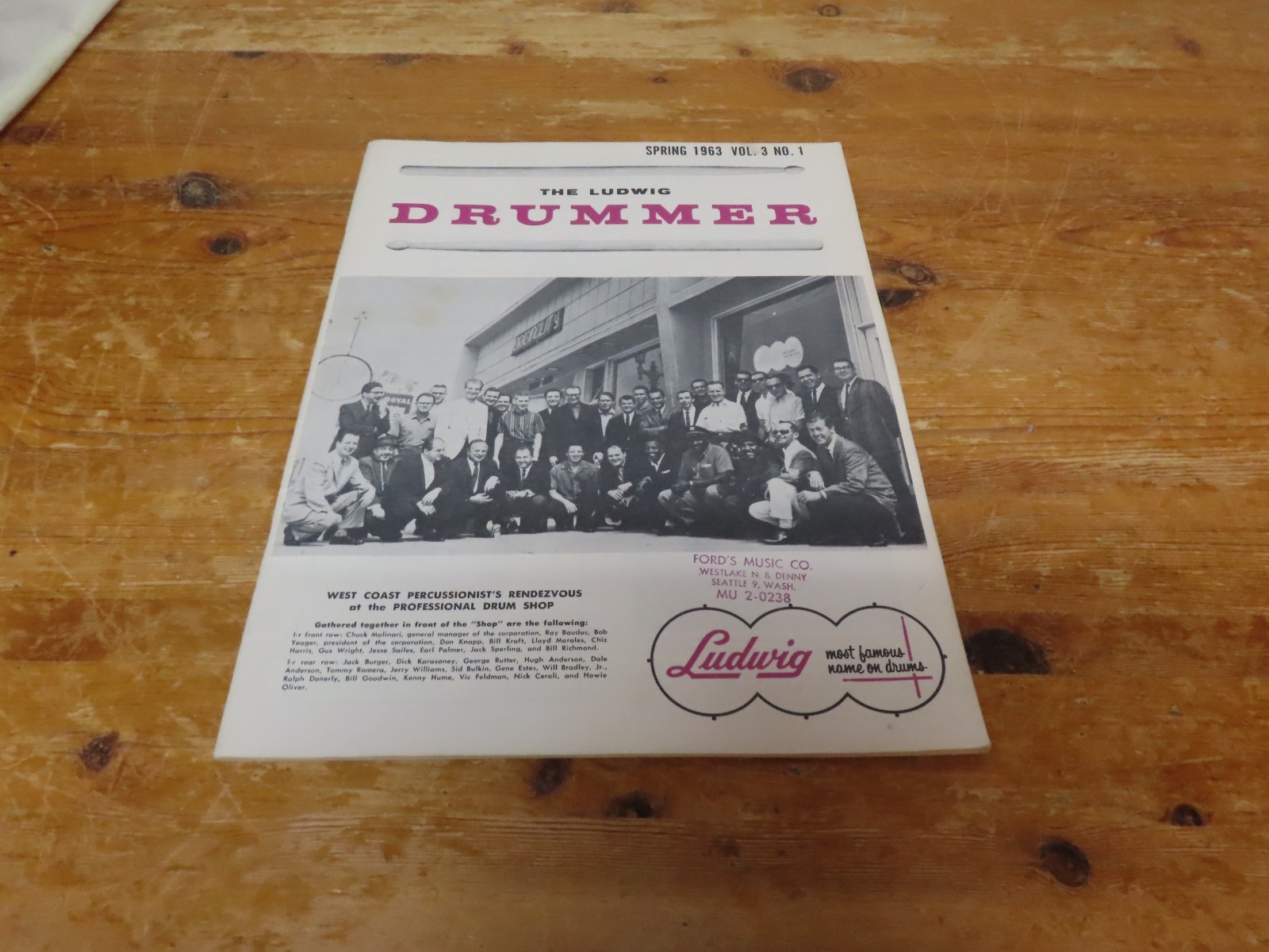 One Vintage Ludwig Drummer Magazine Spring 1963 Vol. 3, No. 1 Joe Morello