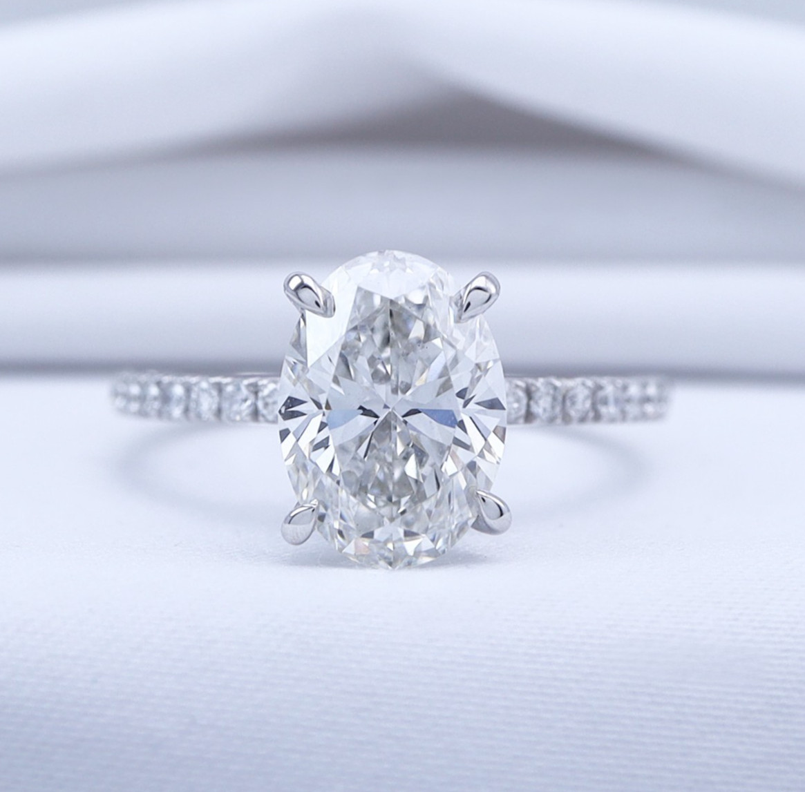 3.00Ct Oval Lab Grown Diamond GIA Authentic Engagement Ring Solitaire G-H VS-I1